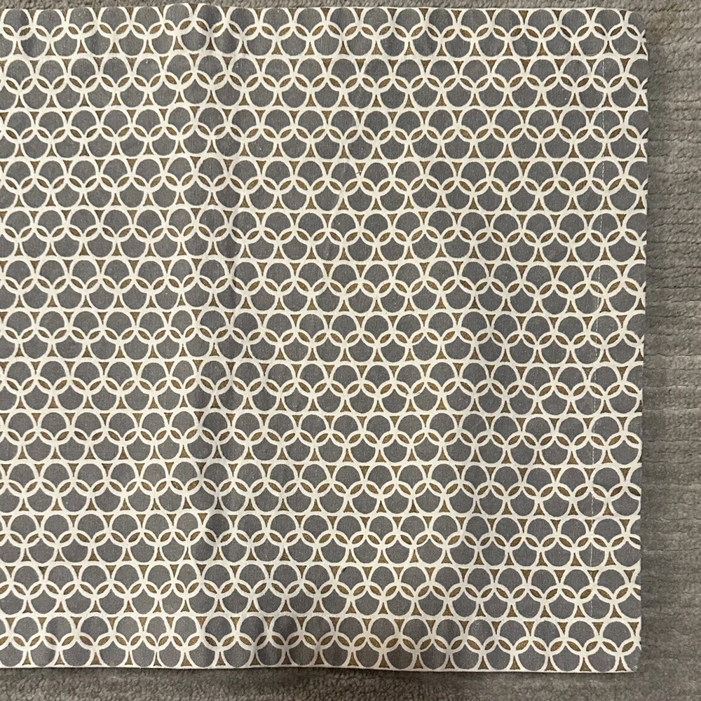 Gray and White Patterned table runner